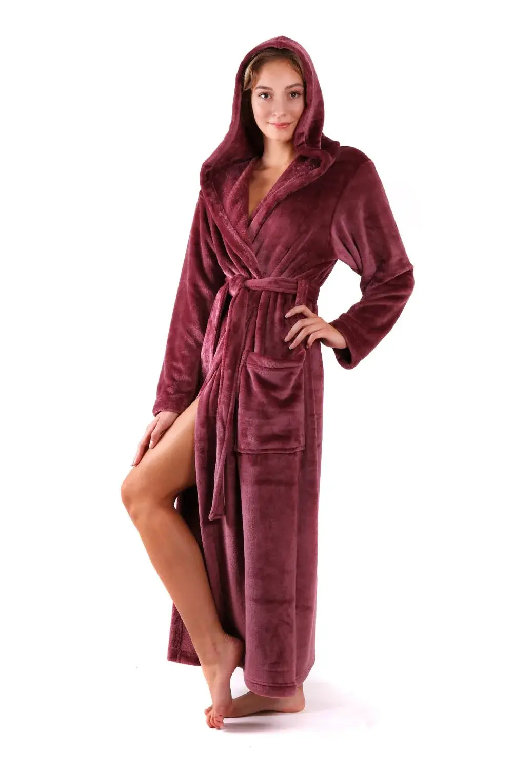 Dámský župan Siena s kapucí 3156 mauve wine - Vestis