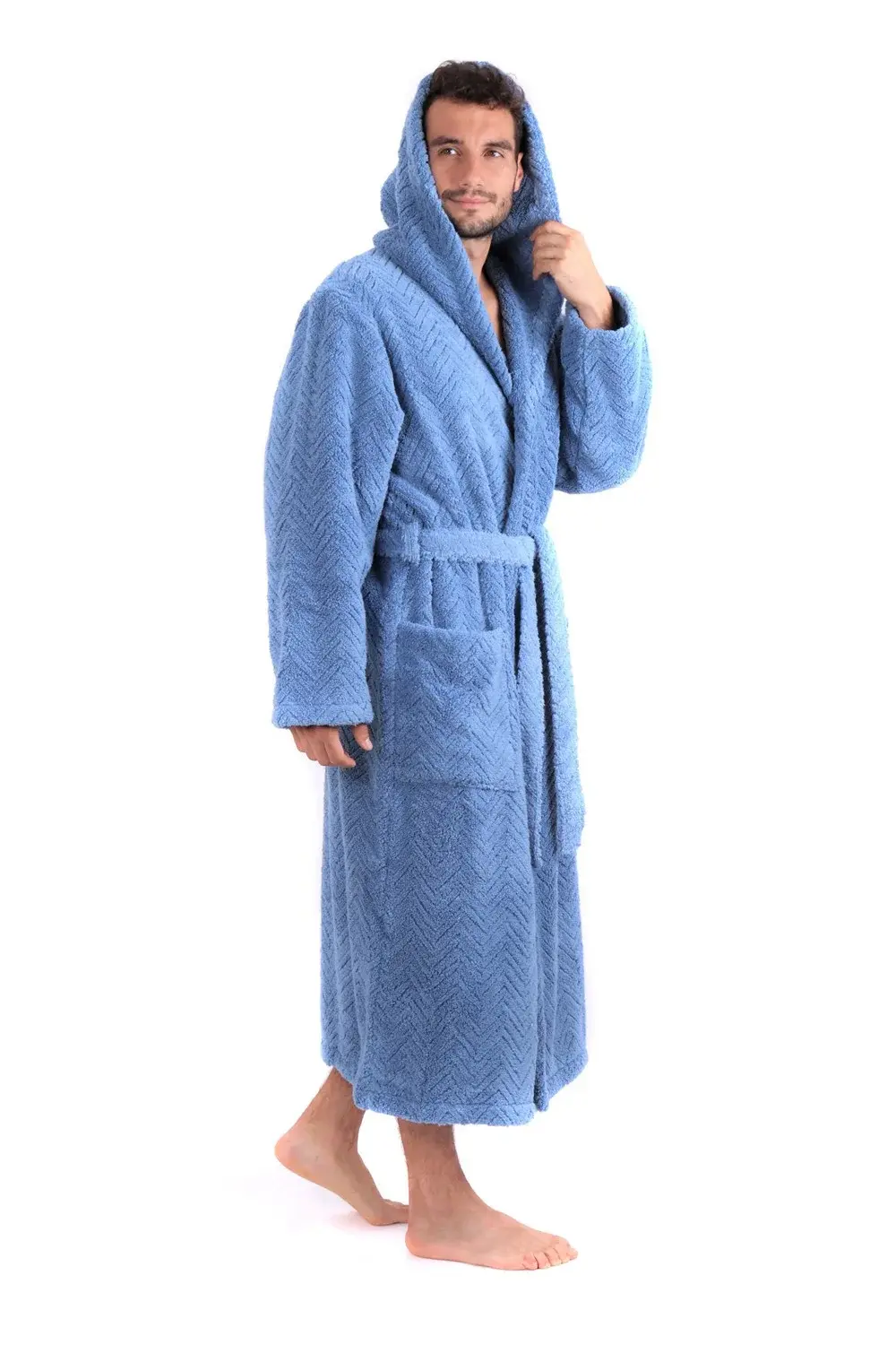 Pánský župan Athena s kapucí 3116 denim - Vestis