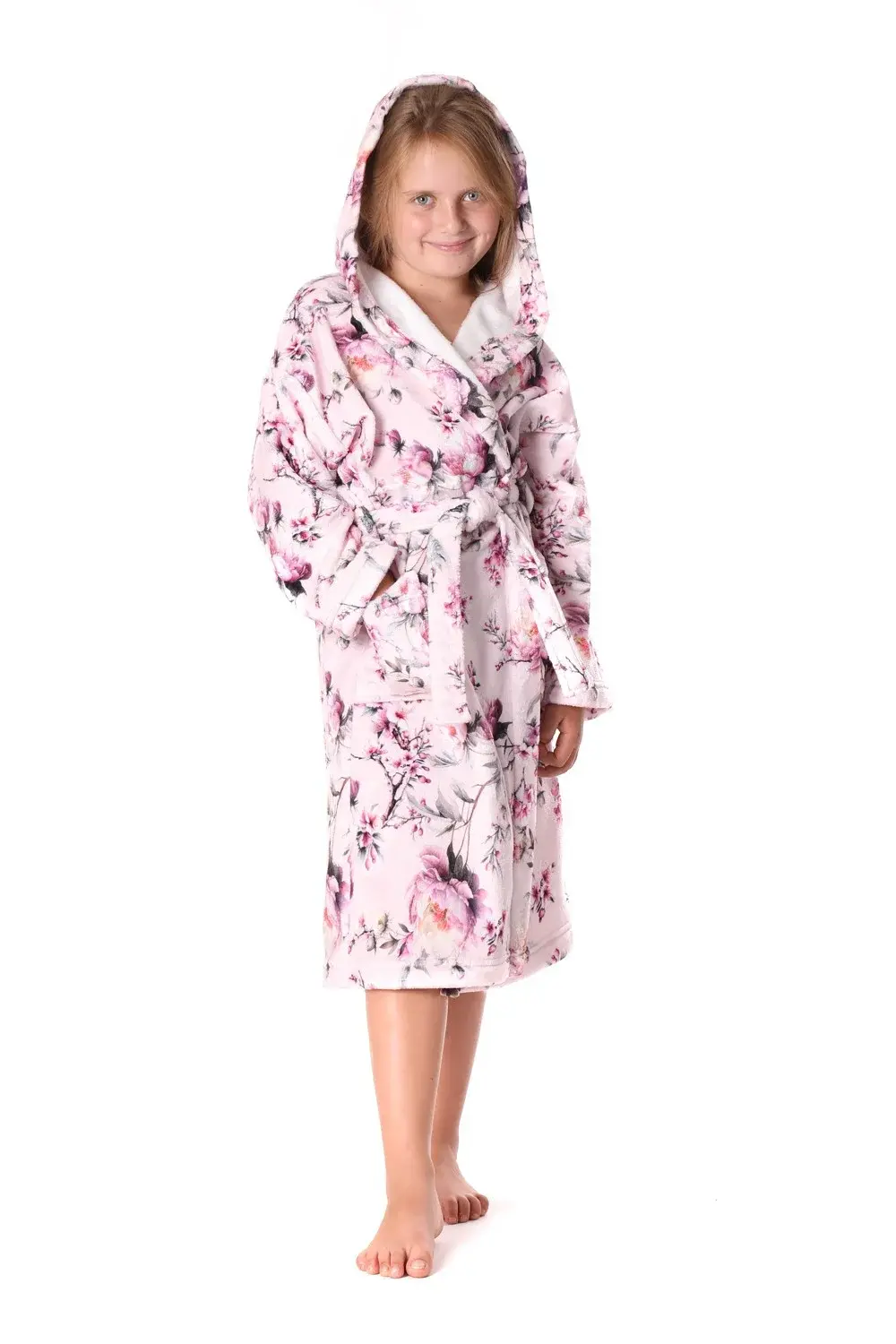 Dětský župan Toya s kapucí pink - Vestis dětské č.128