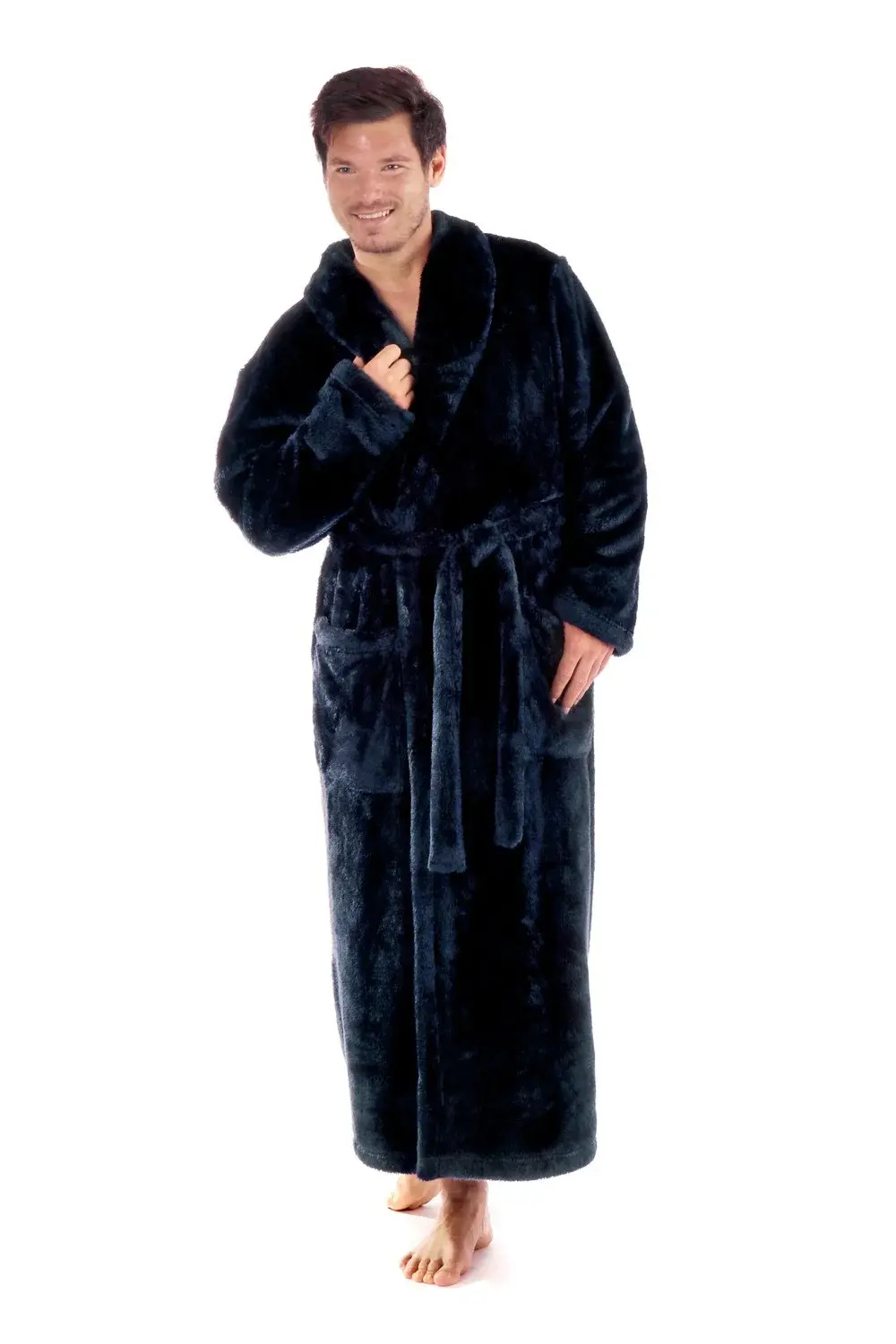 pánský župan Jack extra nadměr nadměr Tmavě modrá nadměr 4XL