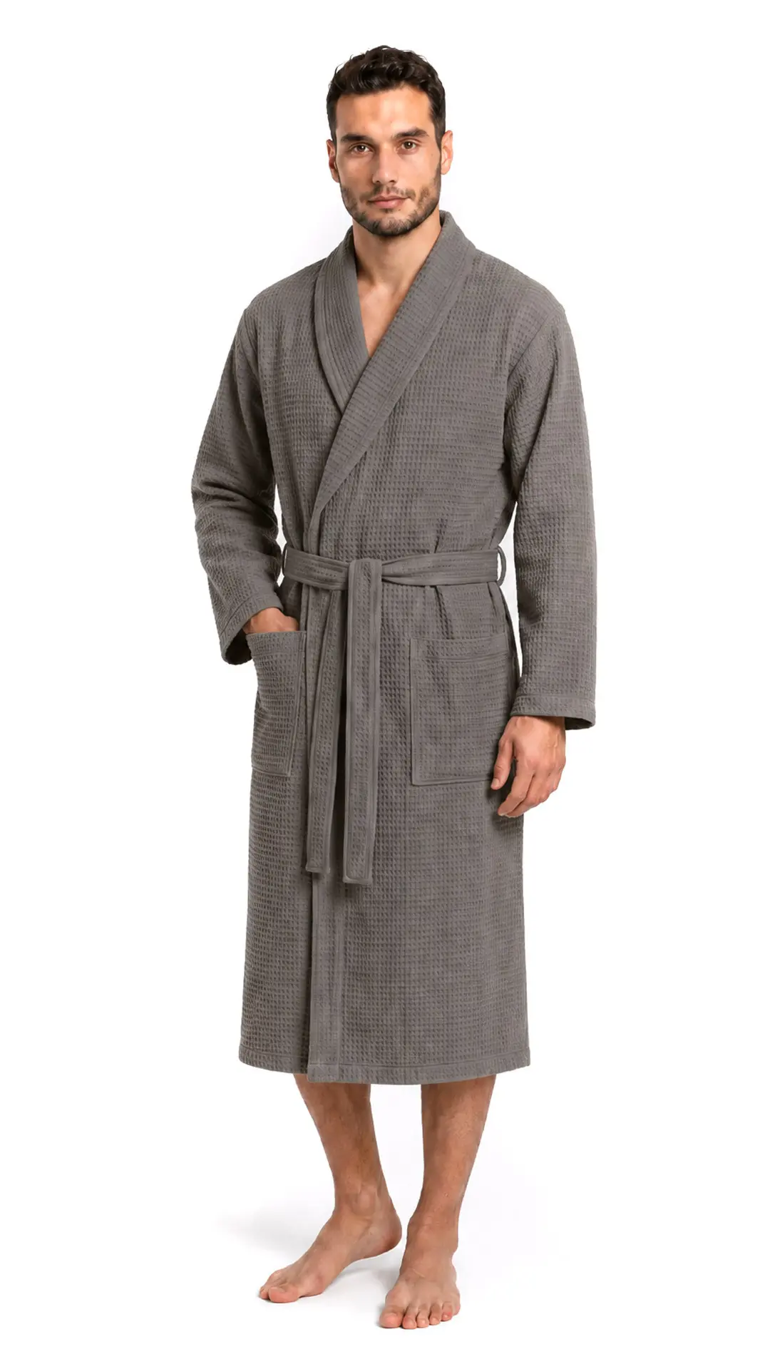 Pánský vaflový župan Vestis Saimaa Organic Grey
