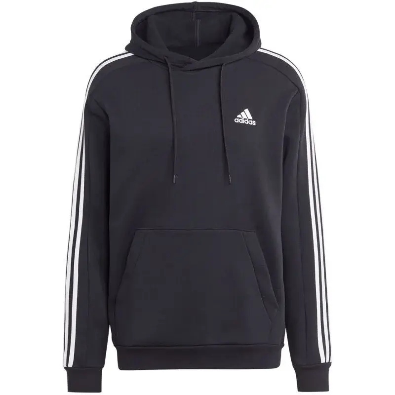 Pánská mikina 3-Stripes Hoodie M IB4028 Černá vzor - Adidas černá s bílou L