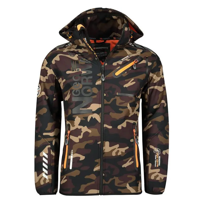 Geographical Norway Softshellová bunda Royaute M WU1057H-GN-KAKI-ORANGE pánské s