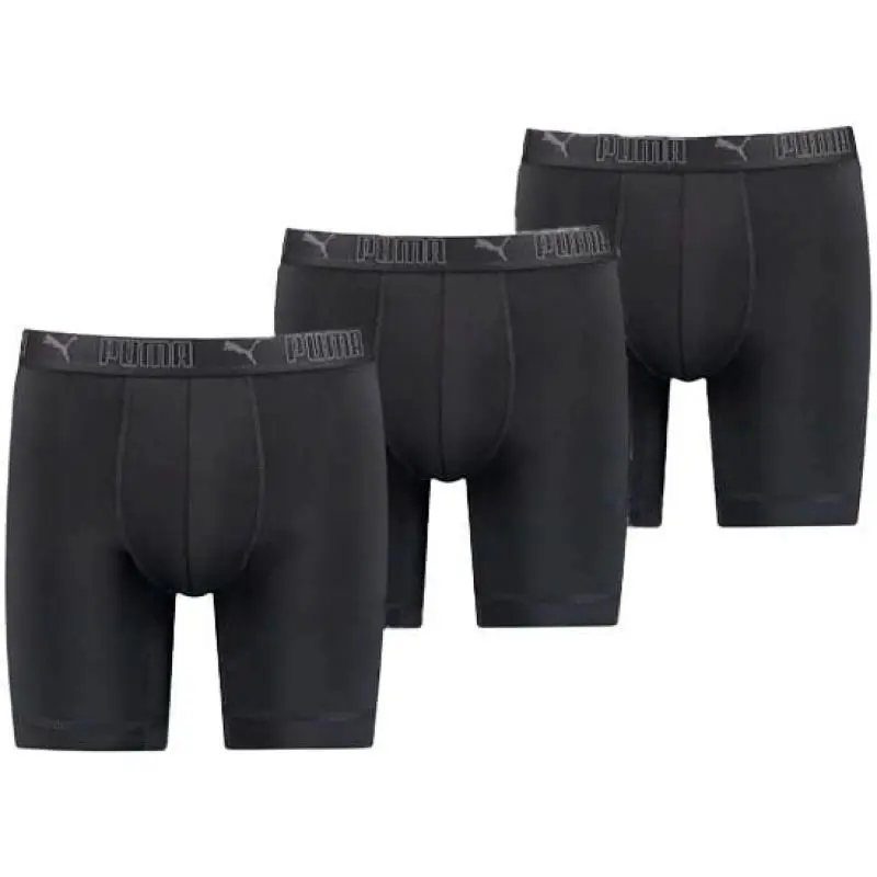 Pánské boxerky Puma Long 3-Pack černé pohodlné