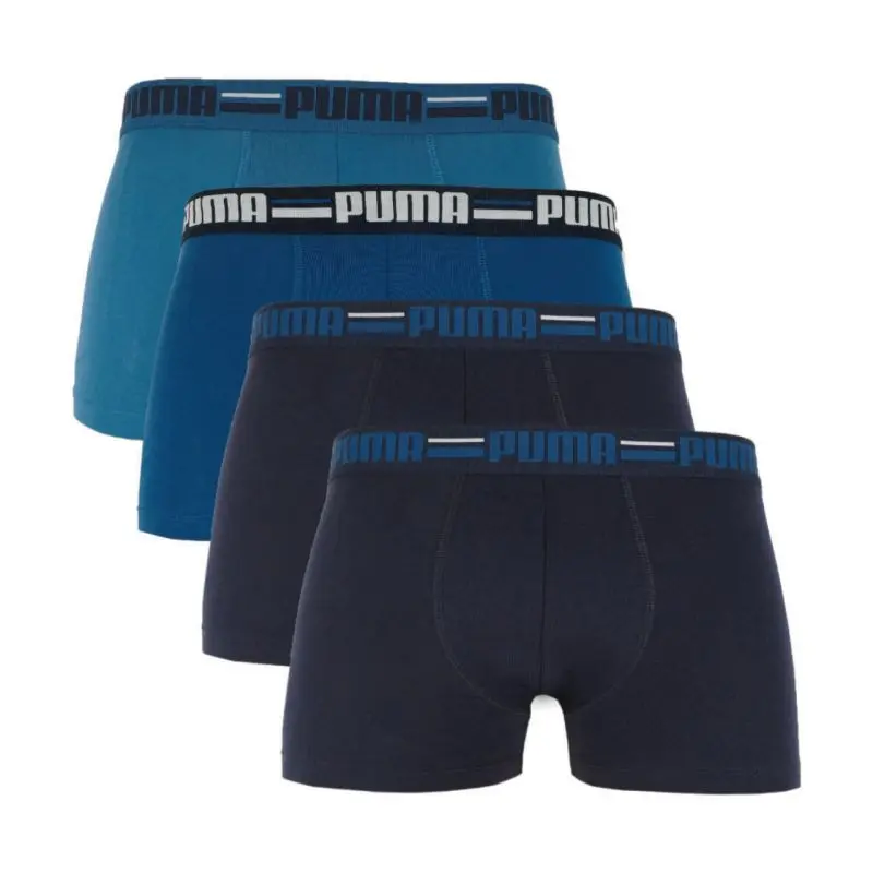 Puma Brand Elastické pánské boxerky 4ks tmavě modrá/modrá 938197 02
