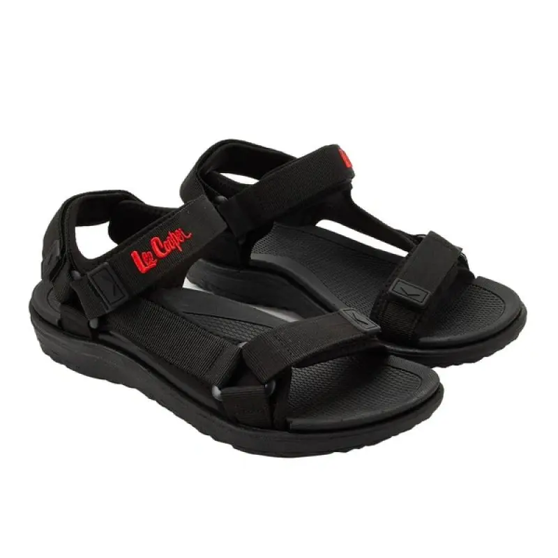 Lee Cooper pánské boty na suchý zip sandály na letní pláž světle černé