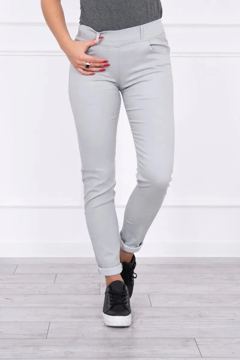 Kalhoty v barvě denim šedé L
