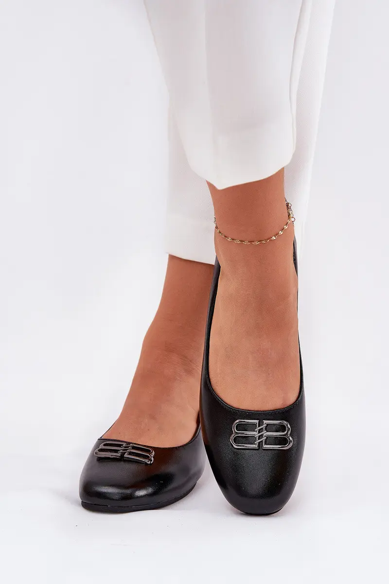 Elegantní Dámské Baletky S Ozdobou Vinceza 62206 Černé