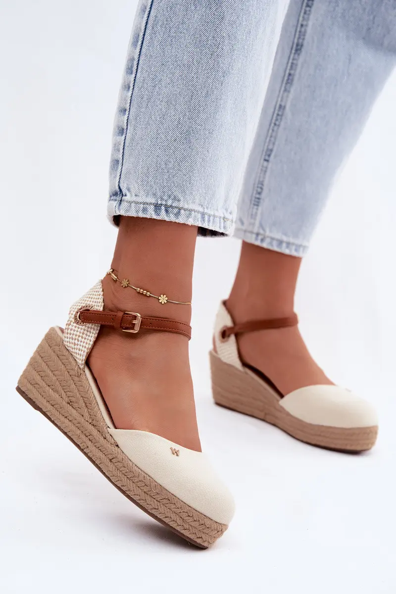 Dámské sandály Espadryle na platformě Wrangler 20261087-99Q Béžové