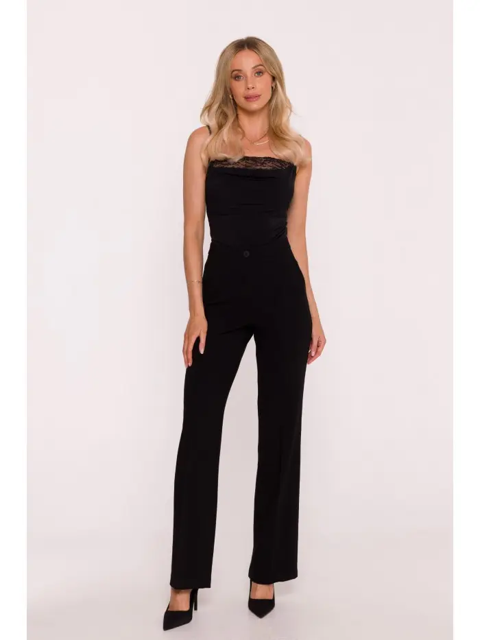 S418 Kalhoty s laclem - černé EU XXL