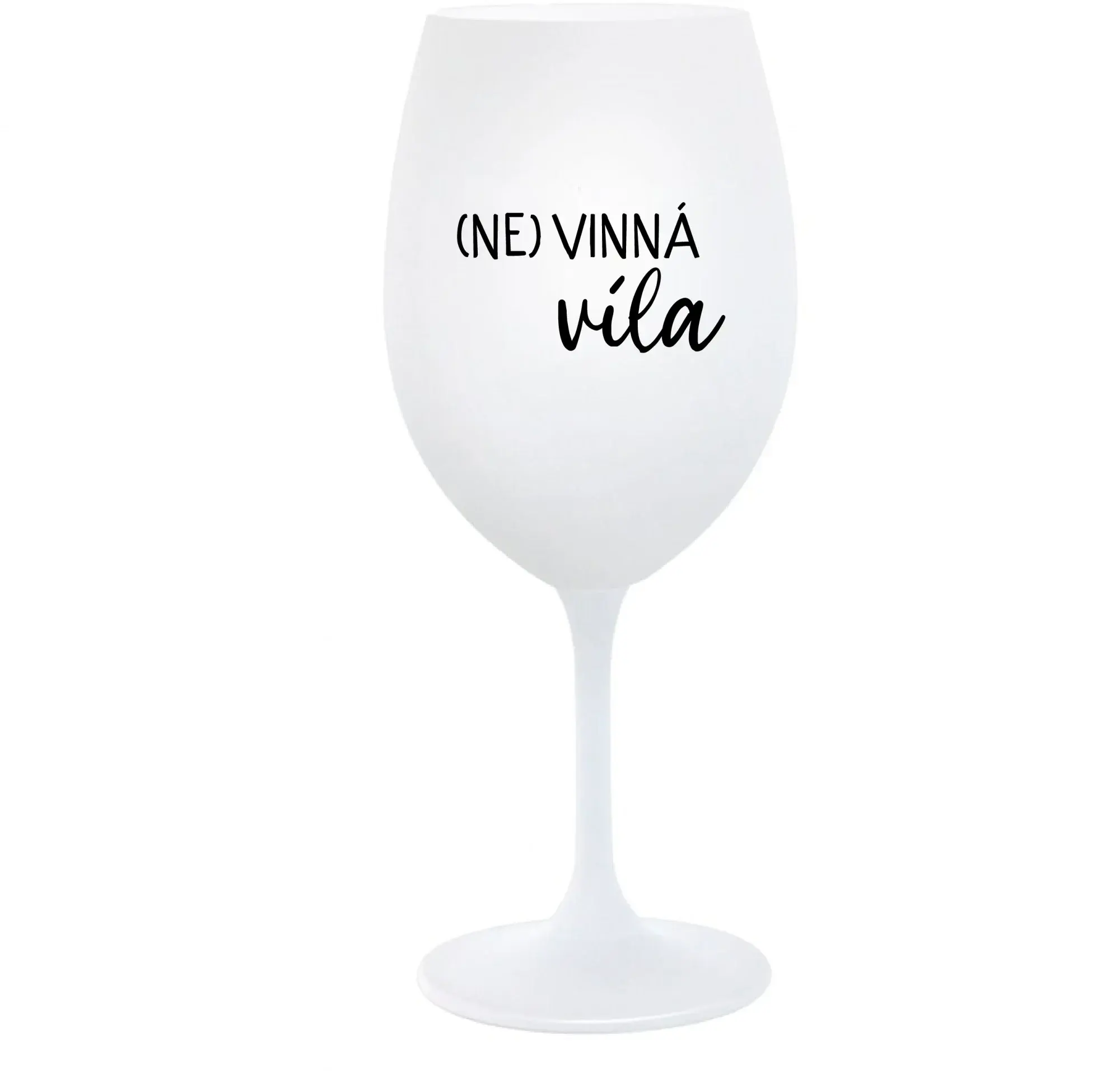 (NE)VINNÁ VÍLA - bílá  sklenice na víno 350 ml