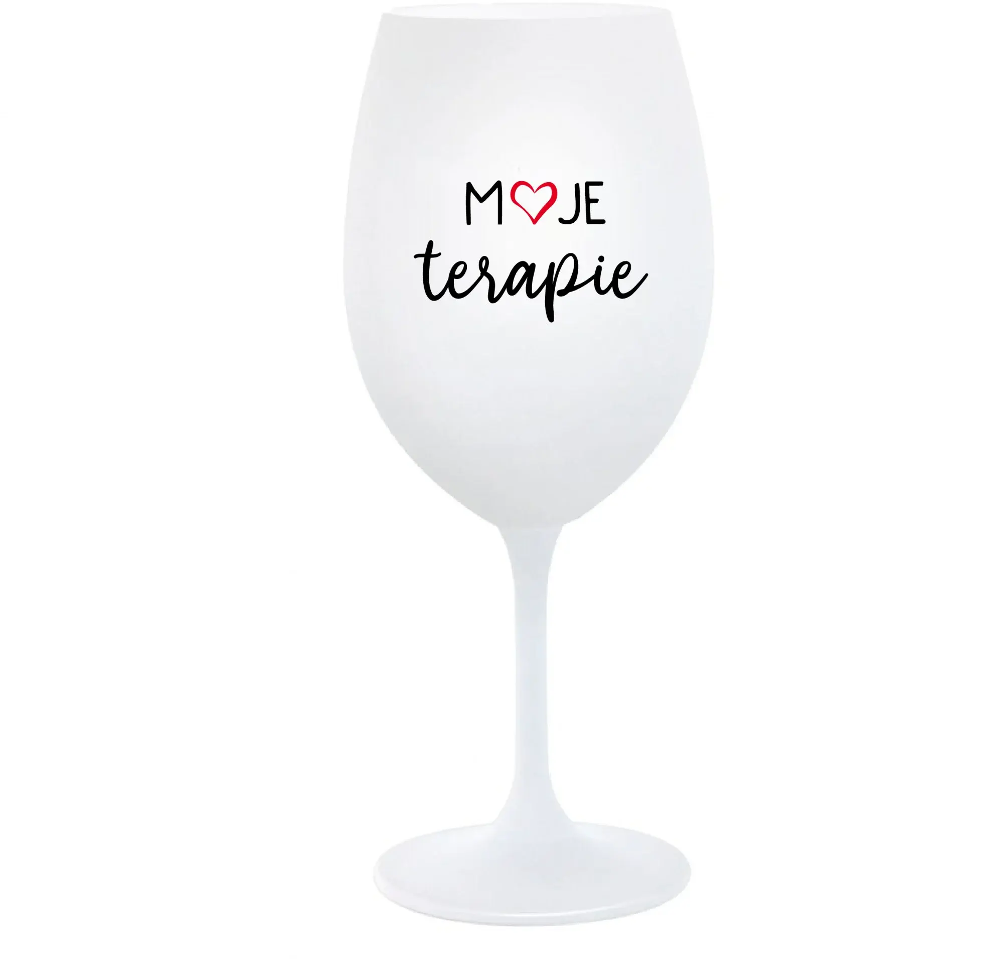 MOJE TERAPIE - bílá  sklenice na víno 350 ml