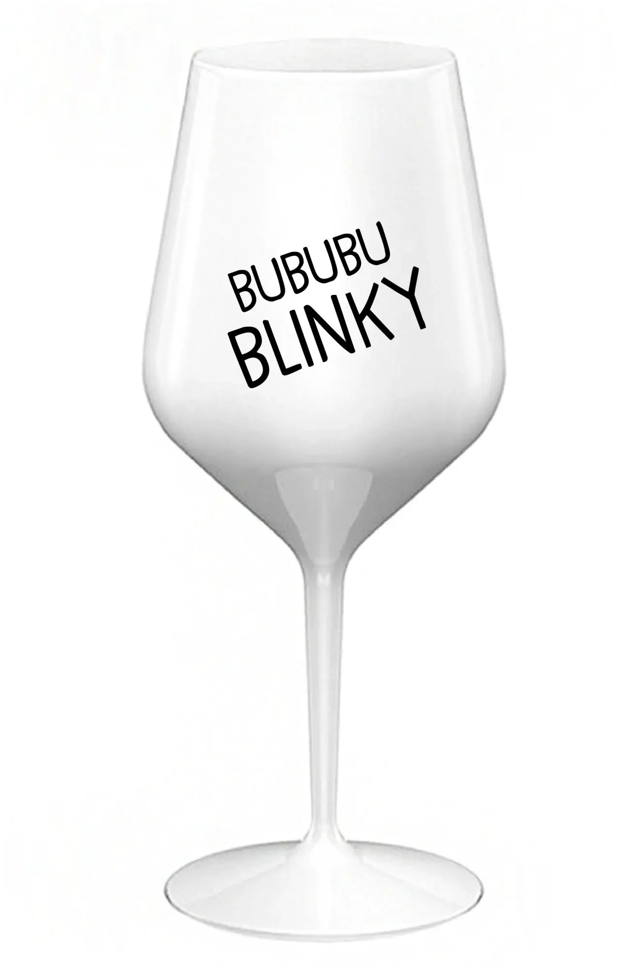 BUBUBUBLINKY - bílá nerozbitná sklenice na víno 470 ml