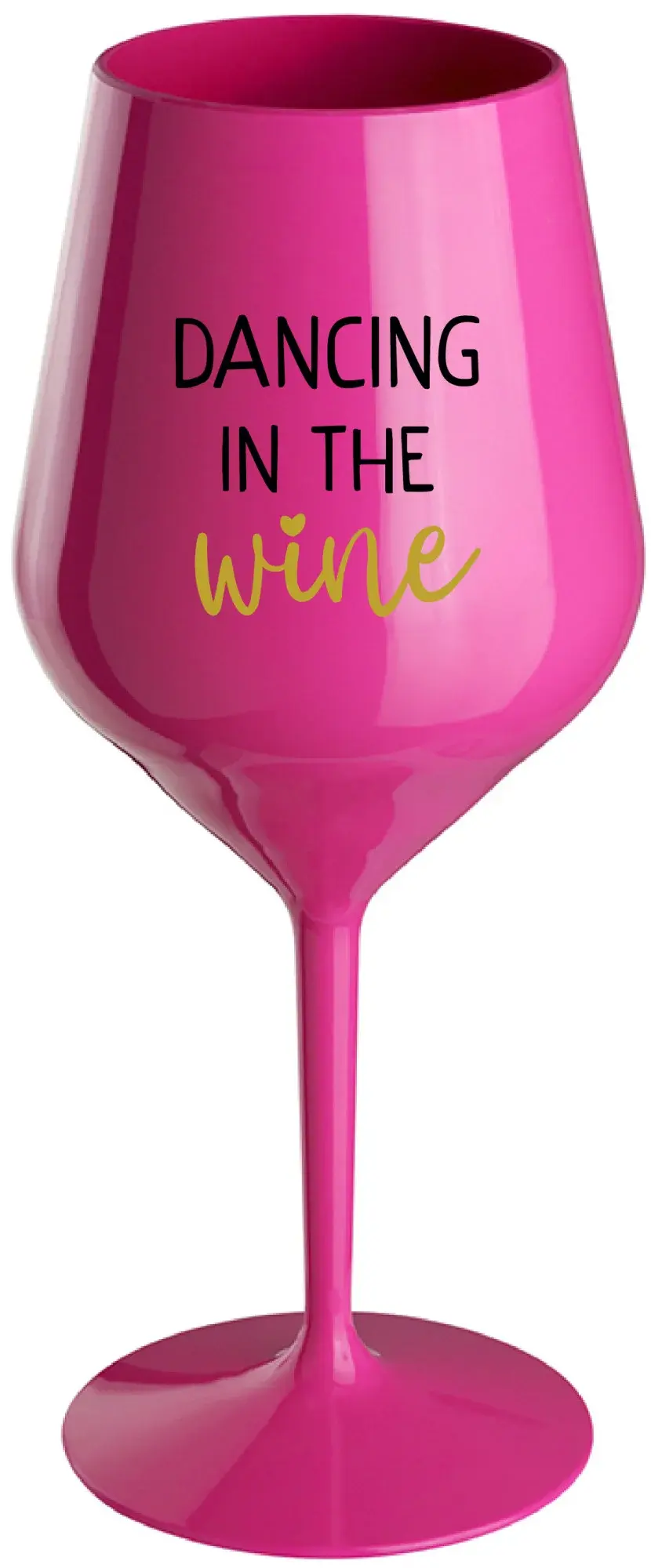 DANCING IN THE WINE - růžová nerozbitná sklenice na víno 470 ml