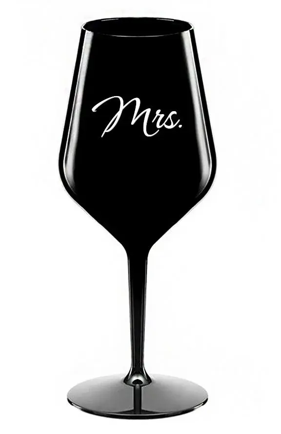MRS. - černá nerozbitná sklenice na víno 470 ml