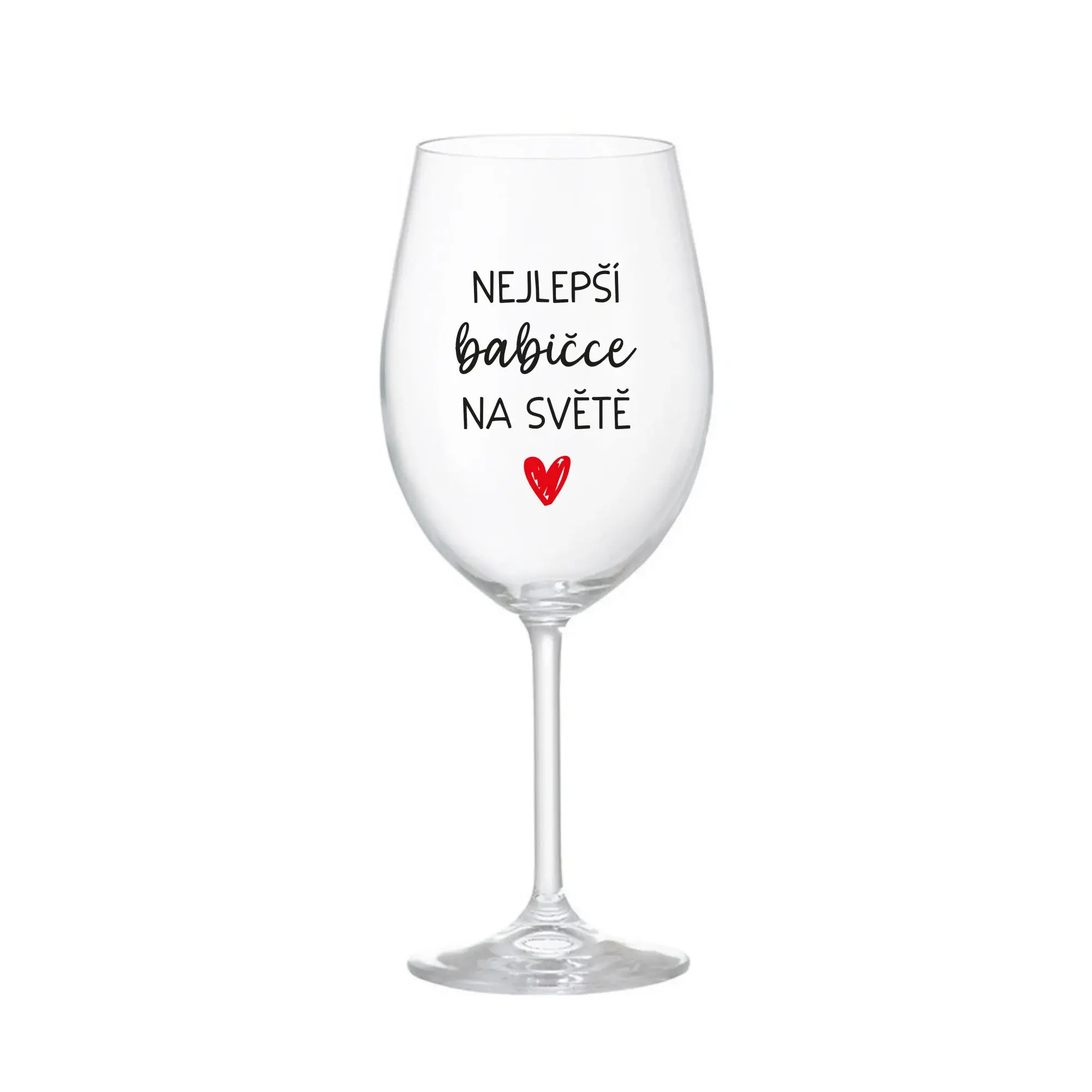 NEJLEPŠÍ BABIČCE NA SVĚTĚ - čirá sklenice na víno 350 ml