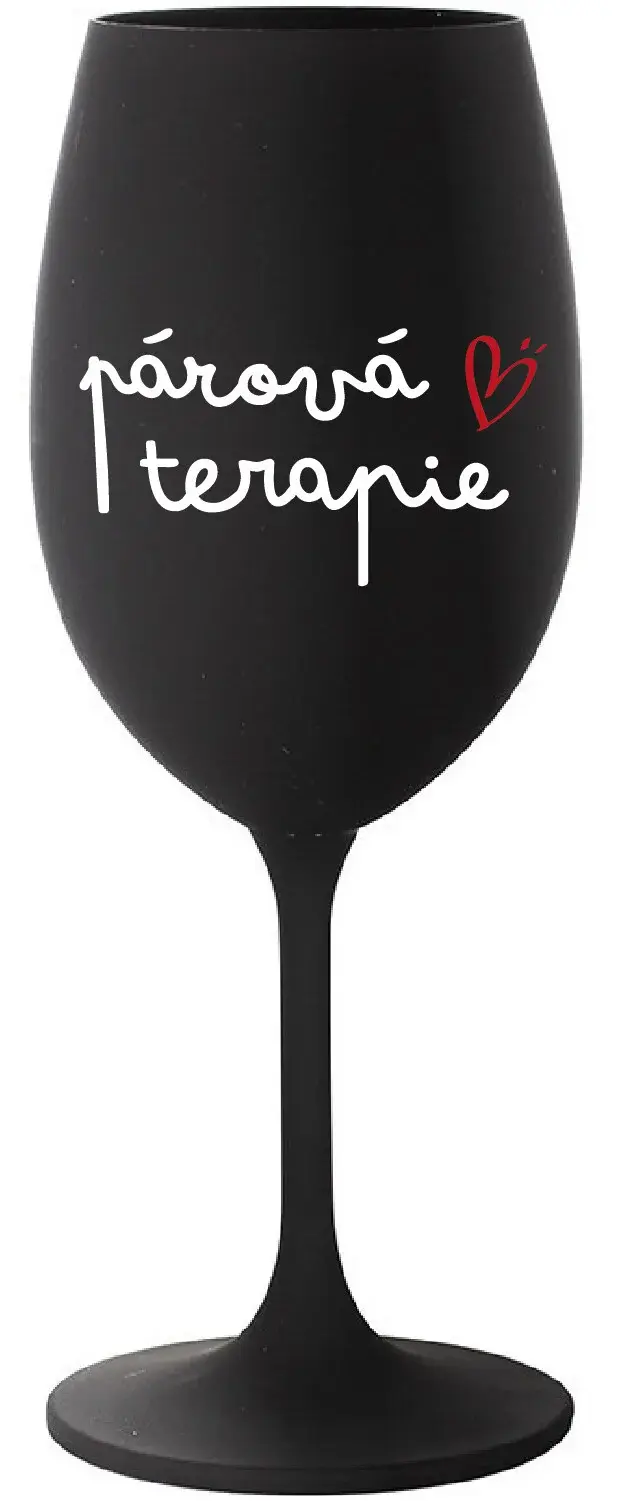 PÁROVÁ TERAPIE - černá sklenice na víno 350 ml