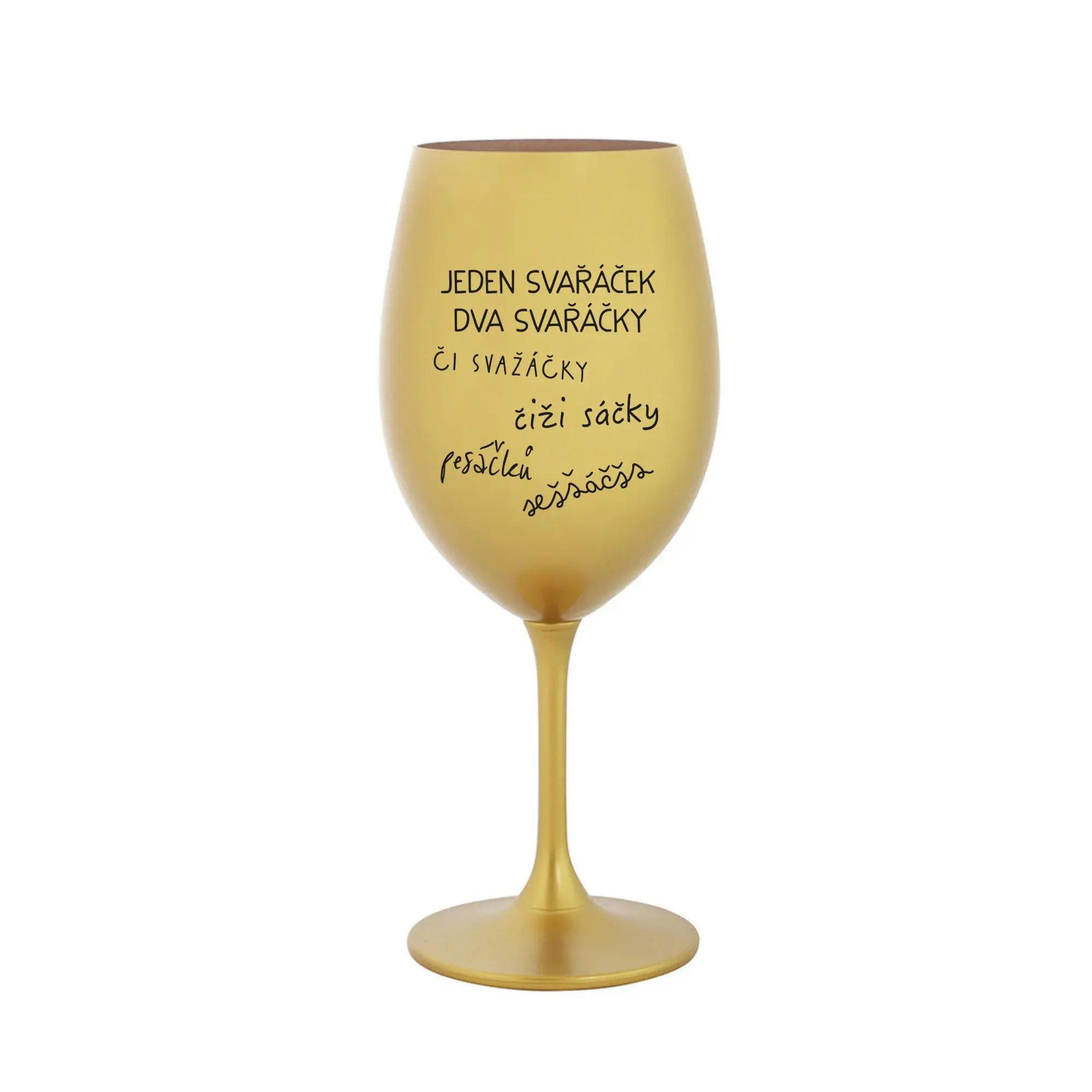 SVAŘÁČEK - zlatá sklenice na víno 350 ml
