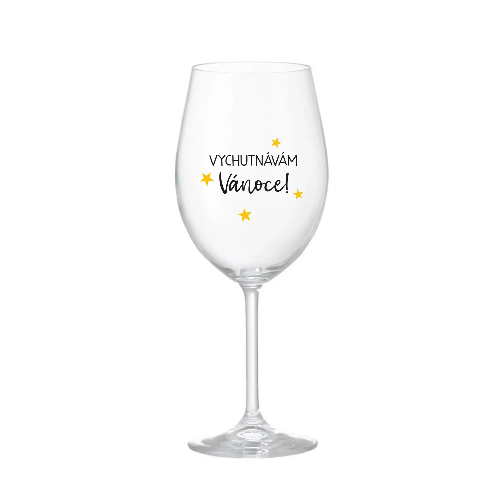 VYCHUTNÁVÁM SI VÁNOCE - čirá sklenice na víno 350 ml
