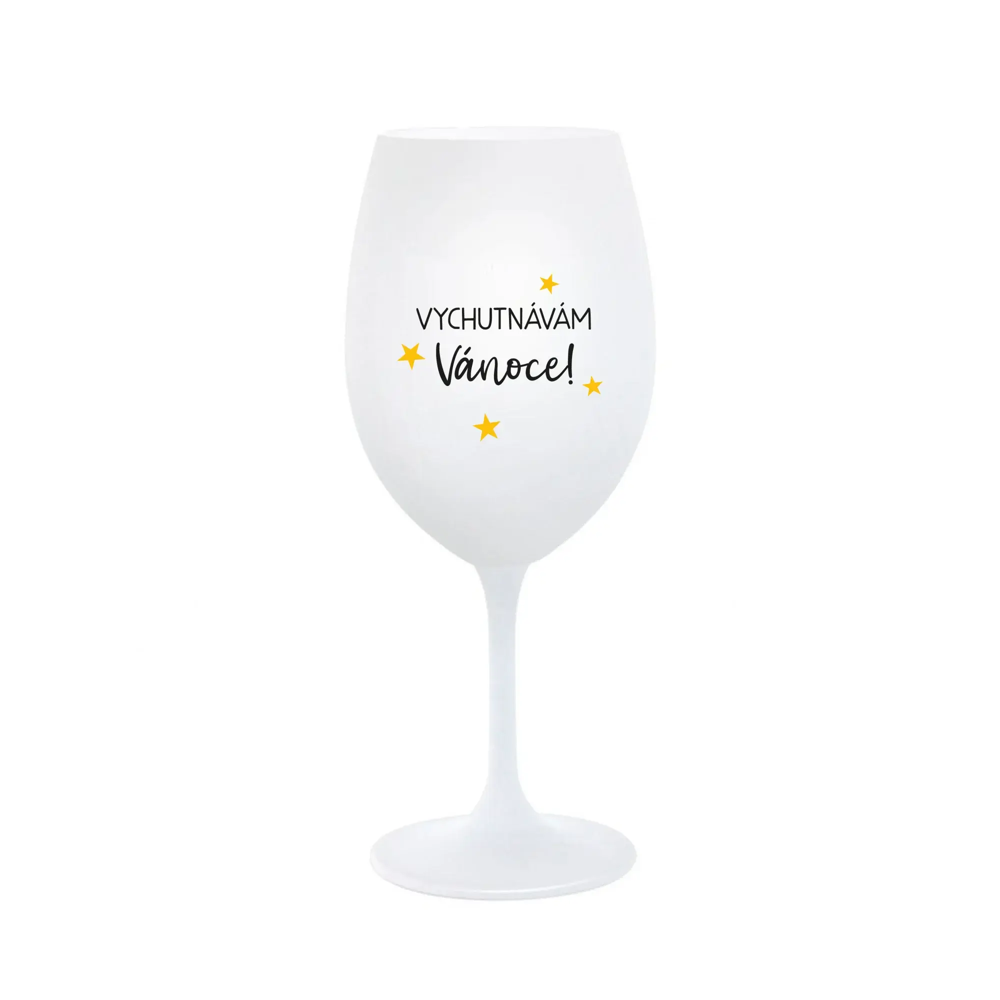 VYCHUTNÁVÁM SI VÁNOCE - bílá  sklenice na víno 350 ml
