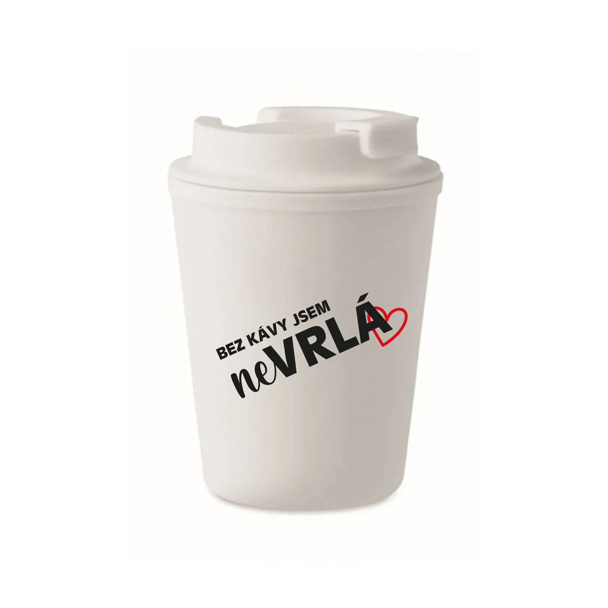 BEZ KÁVY JSEM NEVRLÁ - bílý termohrnek 300 ml