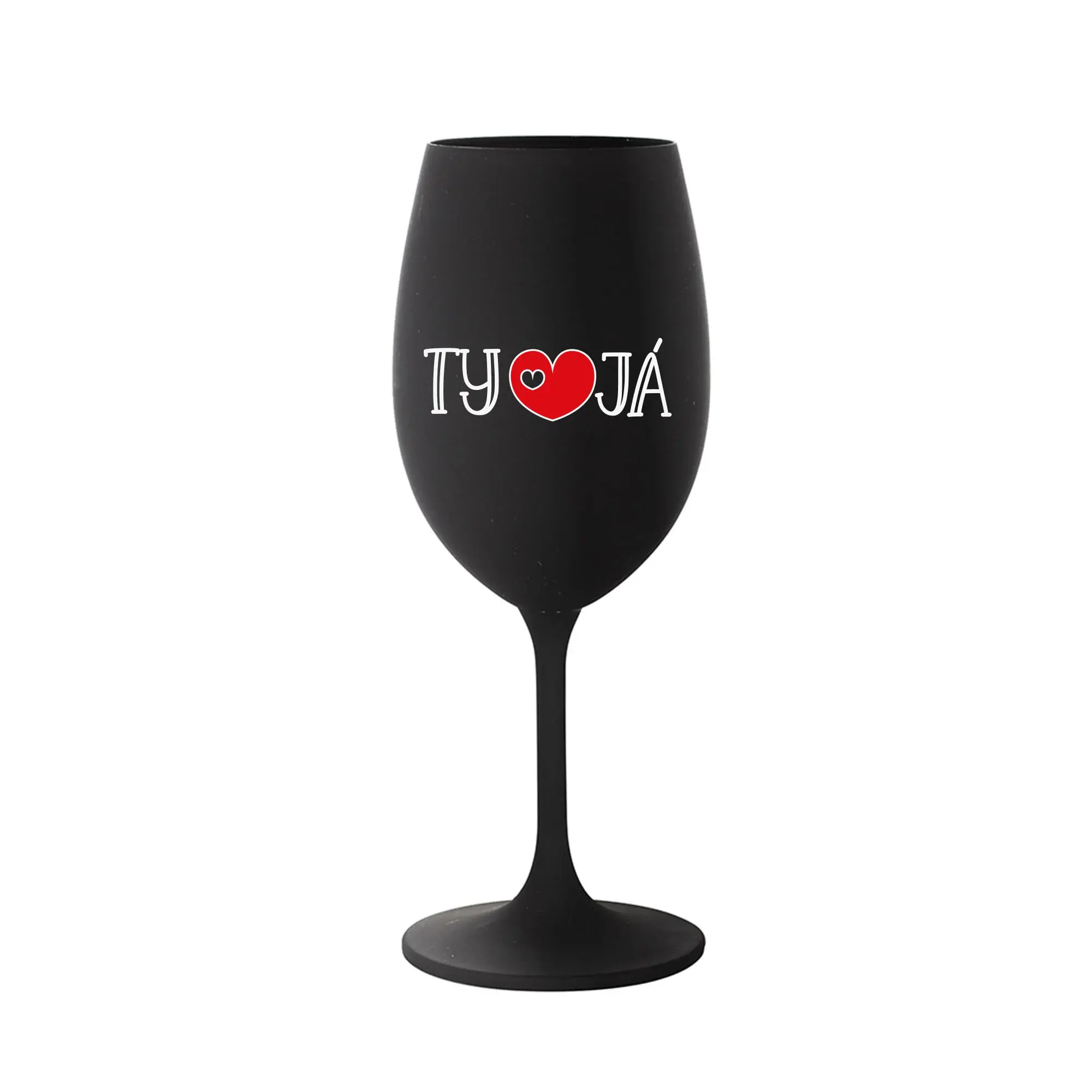 TY A JÁ - černá sklenice na víno 350 ml