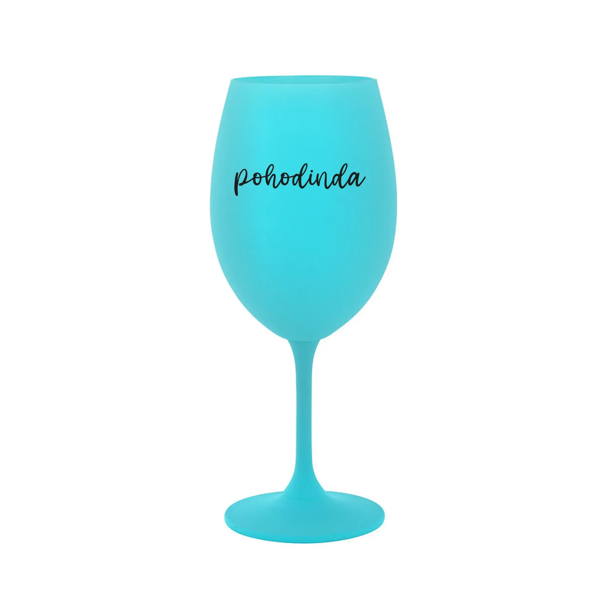POHODINDA - tyrkysová sklenice na víno 350 ml