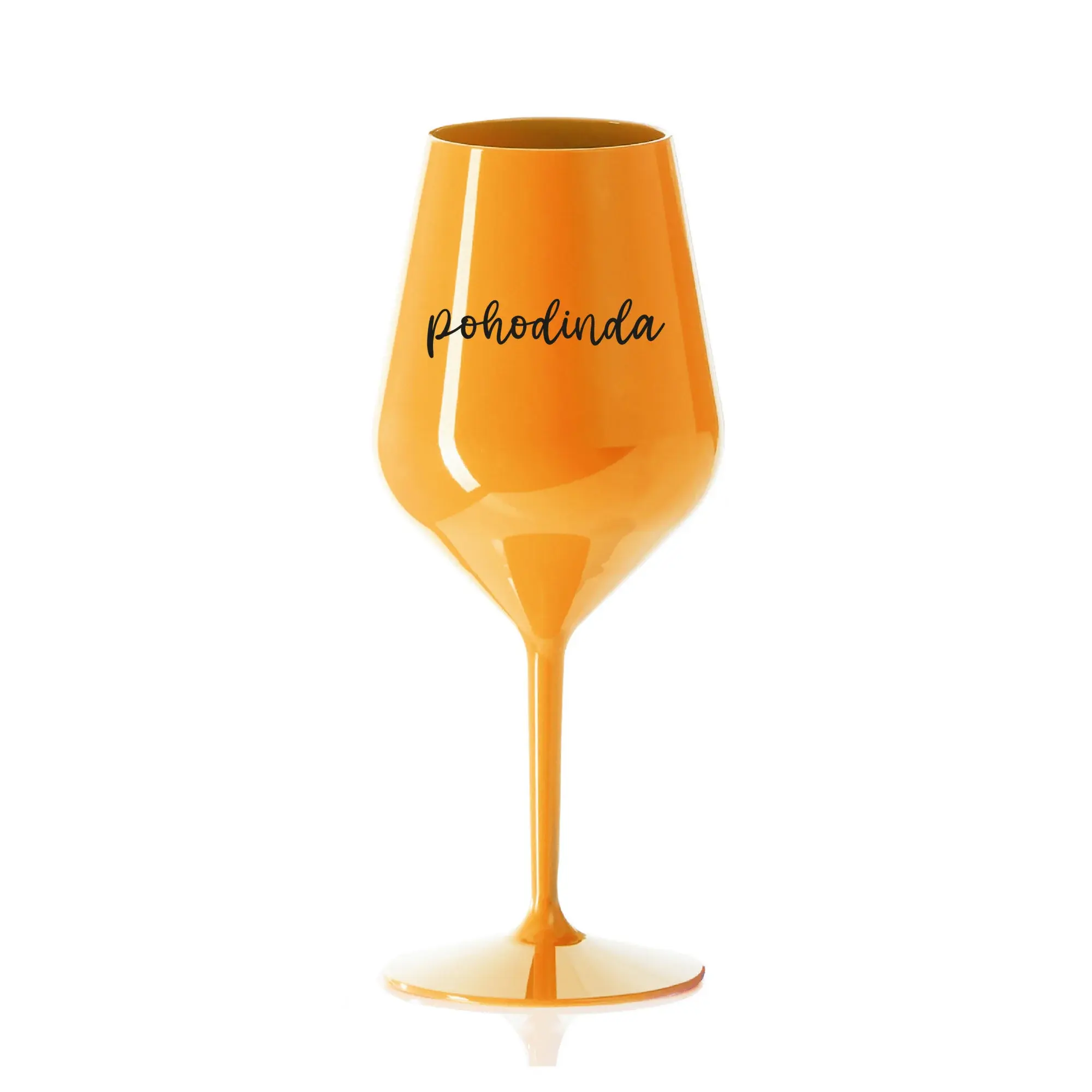 POHODINDA - oranžová nerozbitná sklenice na víno 470 ml