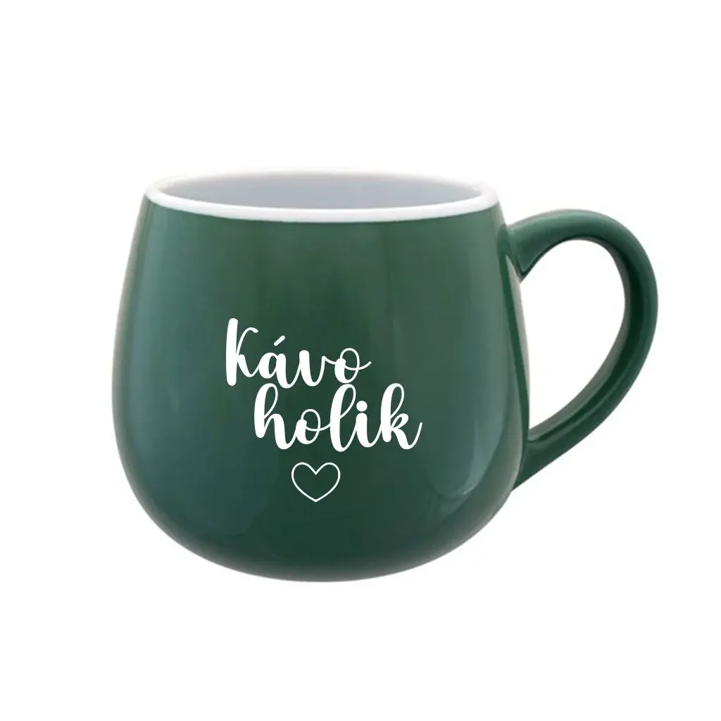 KÁVOHOLIK - zelený keramický hrníček 300 ml