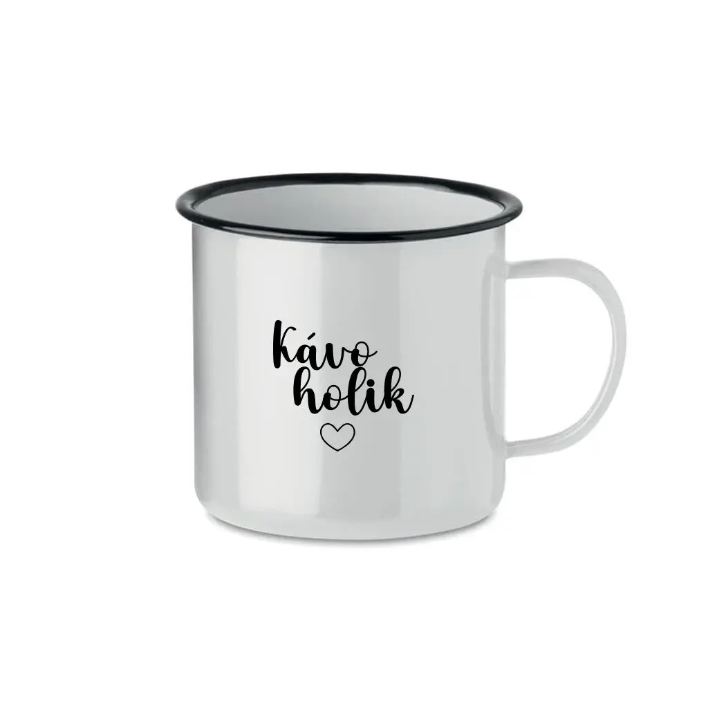 KÁVOHOLIK - bílý plecháček 350 ml