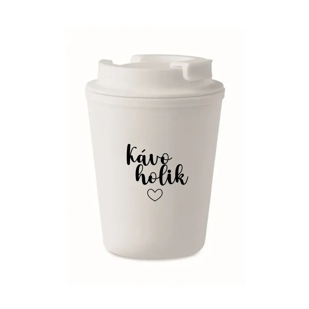 KÁVOHOLIK - bílý termohrnek 300 ml