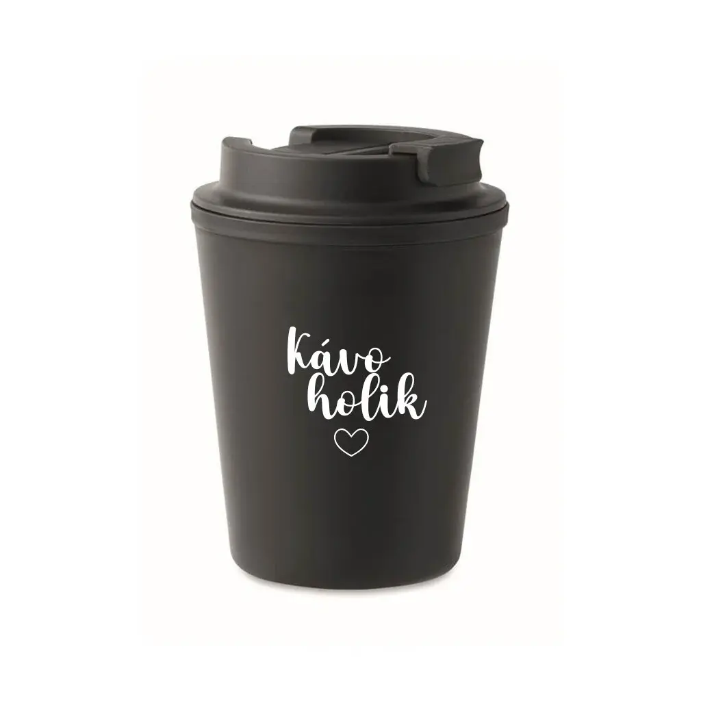 KÁVOHOLIK - černý termohrnek 300 ml