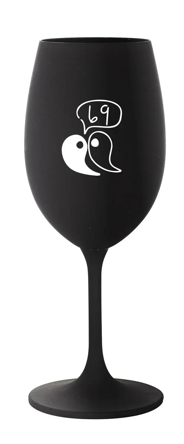69 - černá sklenice na víno 350 ml
