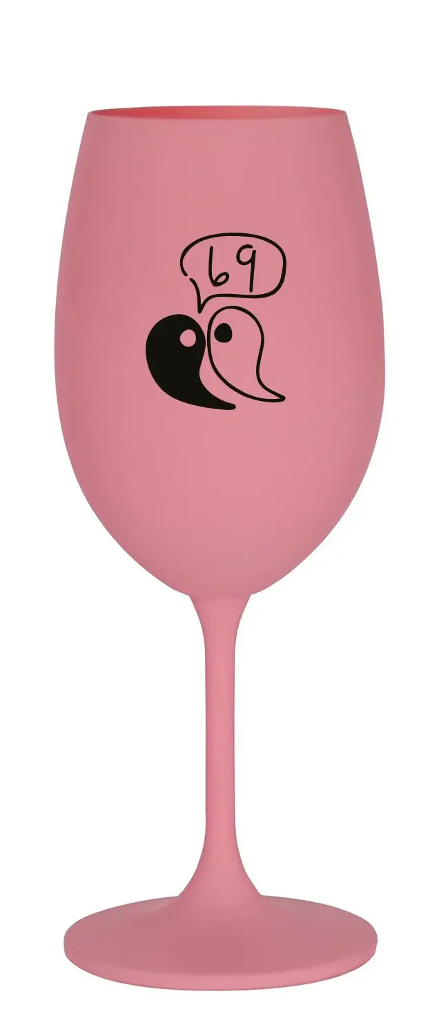 69 - růžová sklenice na víno 350 ml