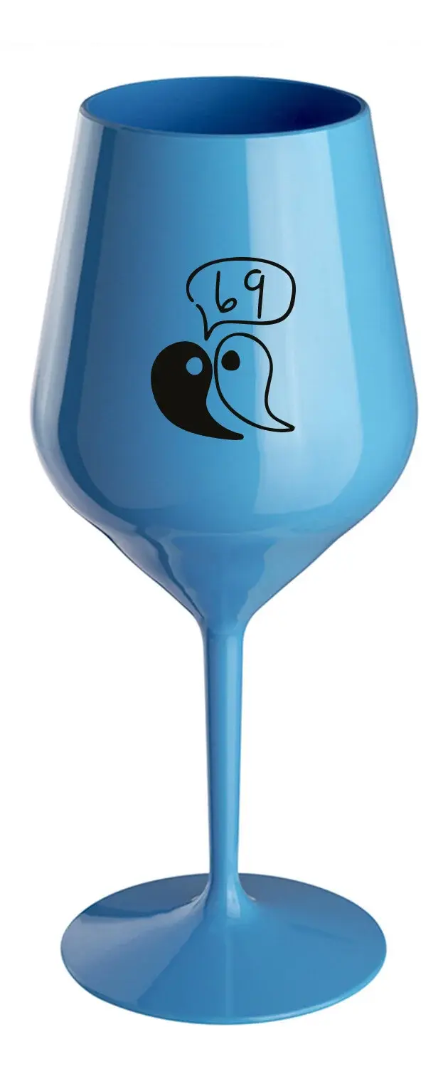 69 - modrá nerozbitná sklenice na víno 470 ml