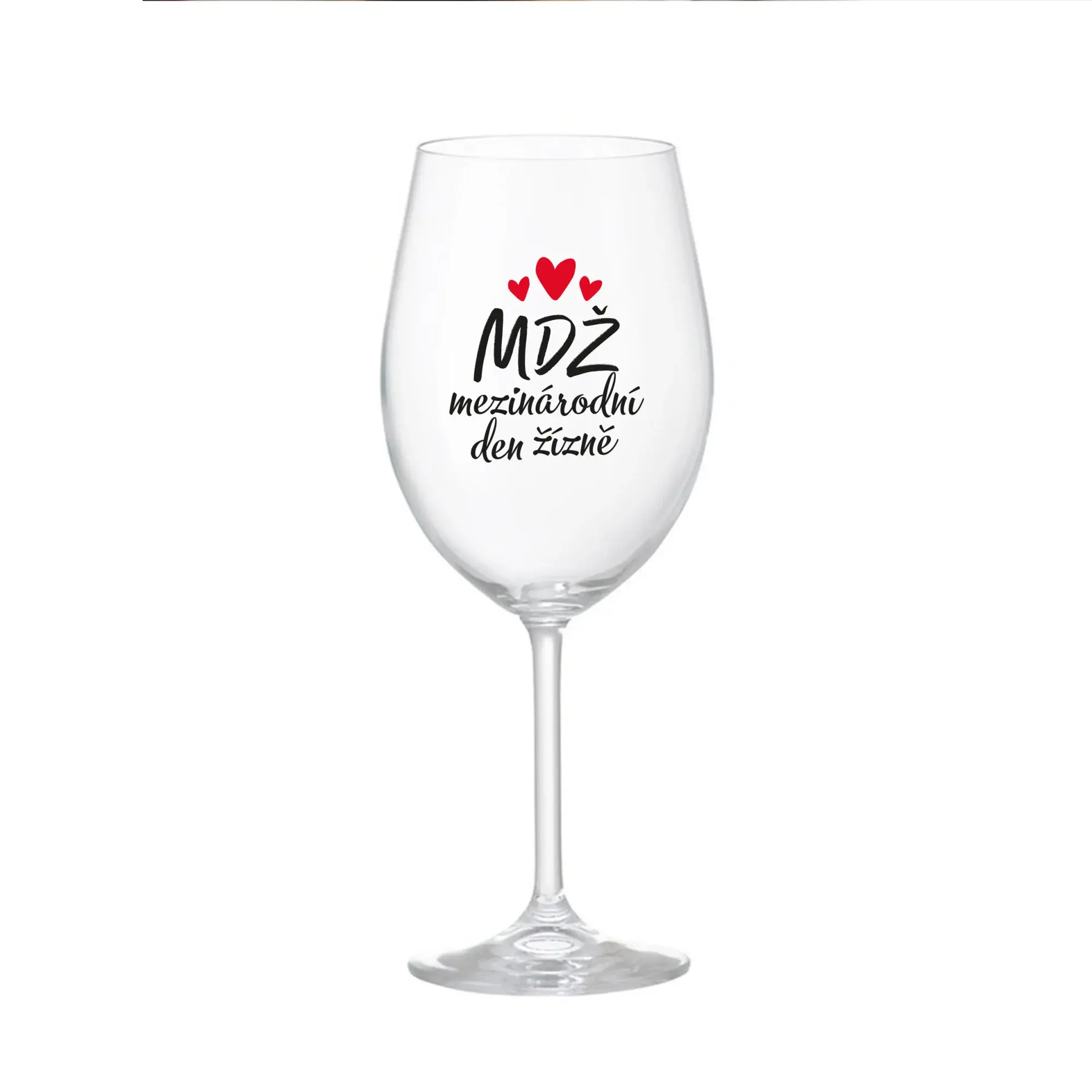 MEZINÁRODNÍ DEN ŽÍZNĚ - čirá  sklenice na víno 350 ml
