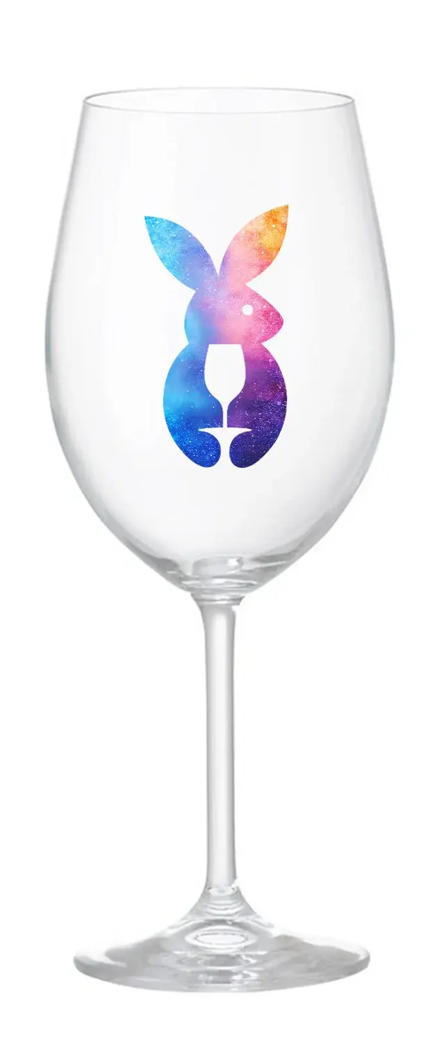 ZAJÍČEK - čirá sklenice na víno 350 ml