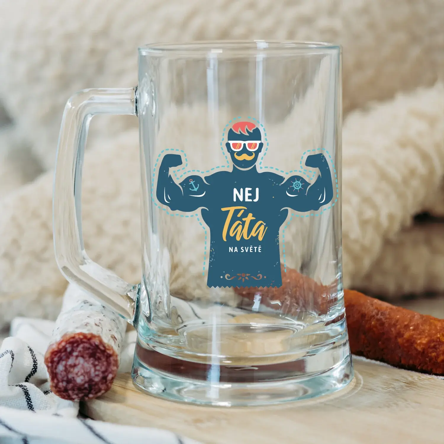 NEJ TÁTA NA SVĚTĚ - pivní sklenice 0,5 l