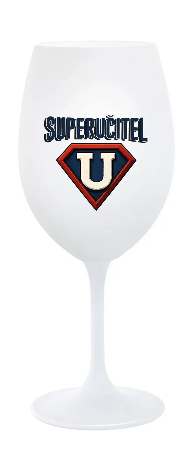 SUPERUČITEL (ZNAK) - bílá  sklenice na víno 350 ml