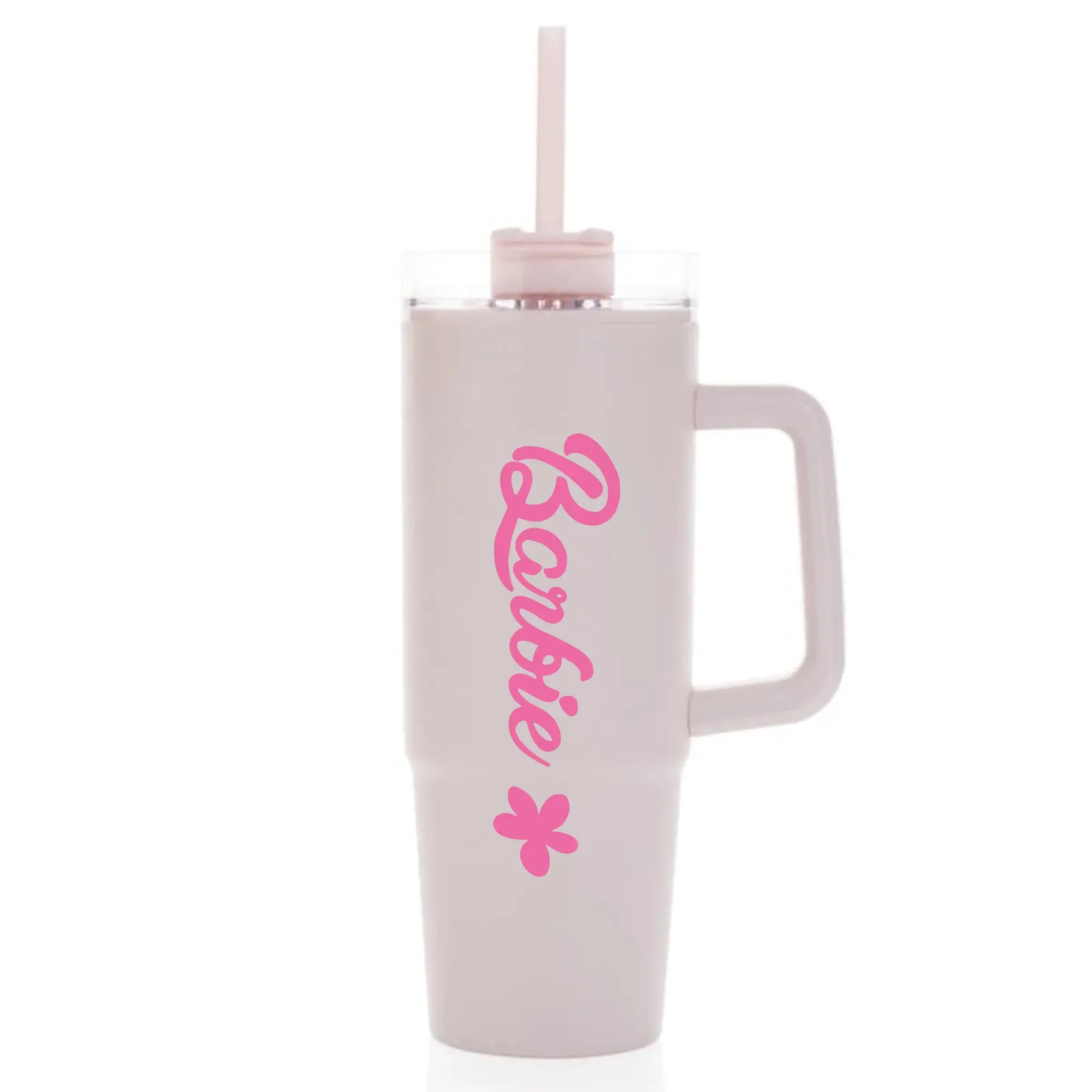 BARBIE - světle růžový cestovní hrnek s průhledným víčkem 900 ml