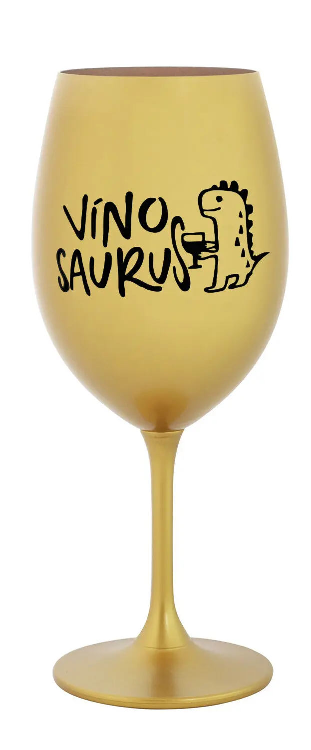 VÍNOSAURUS - zlatá sklenice na víno 350 ml