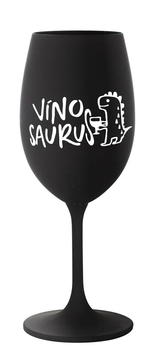 VÍNOSAURUS - černá sklenice na víno 350 ml