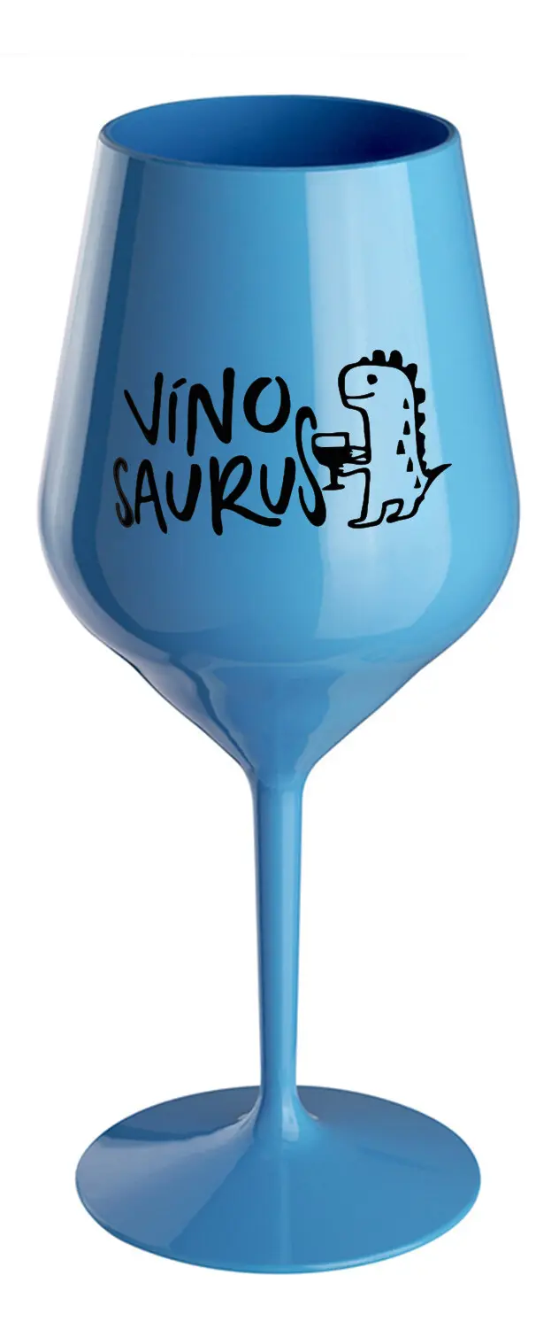 VÍNOSAURUS - modrá nerozbitná sklenice na víno 470 ml