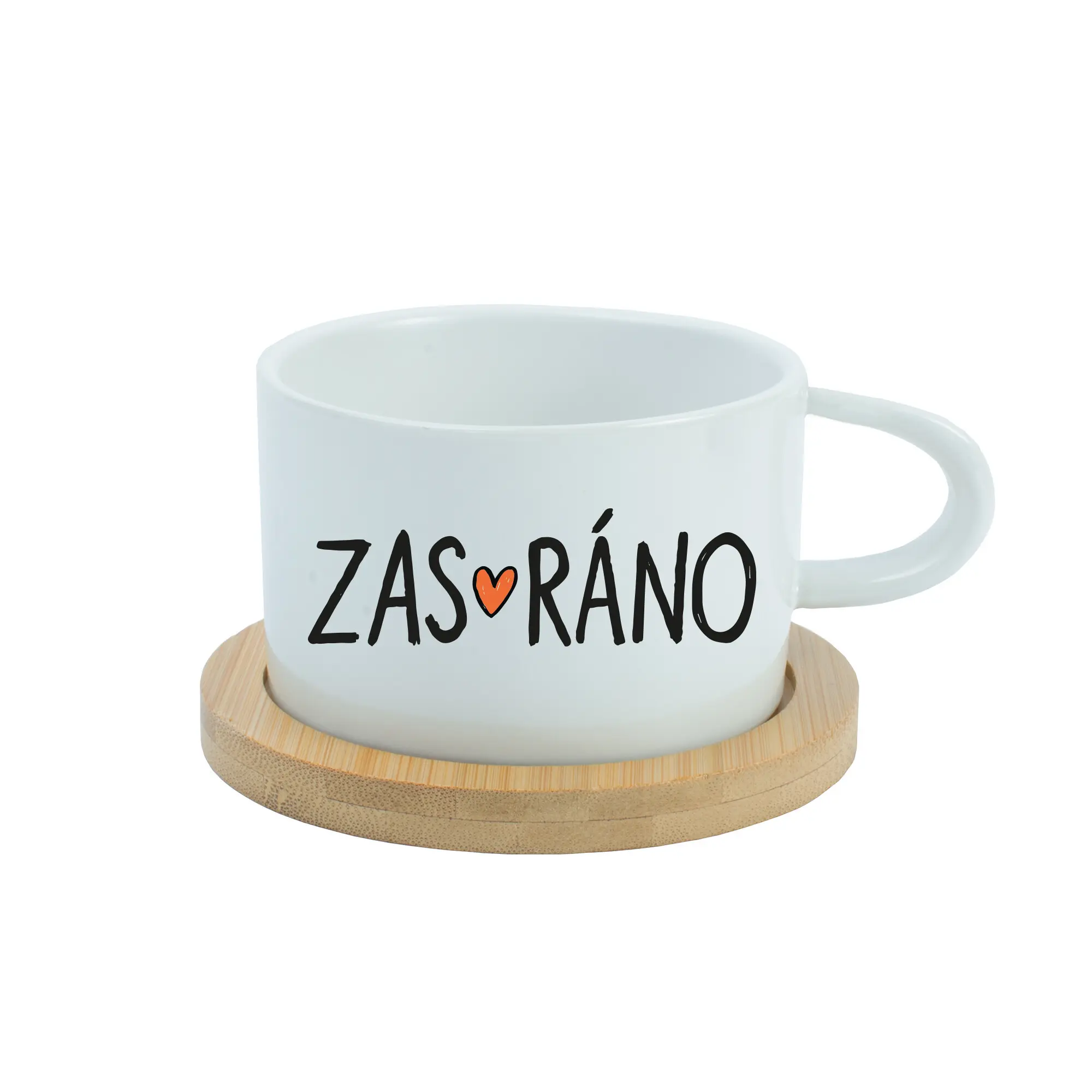 ZAS_RÁNO - bílý hrníček makronka 200 ml