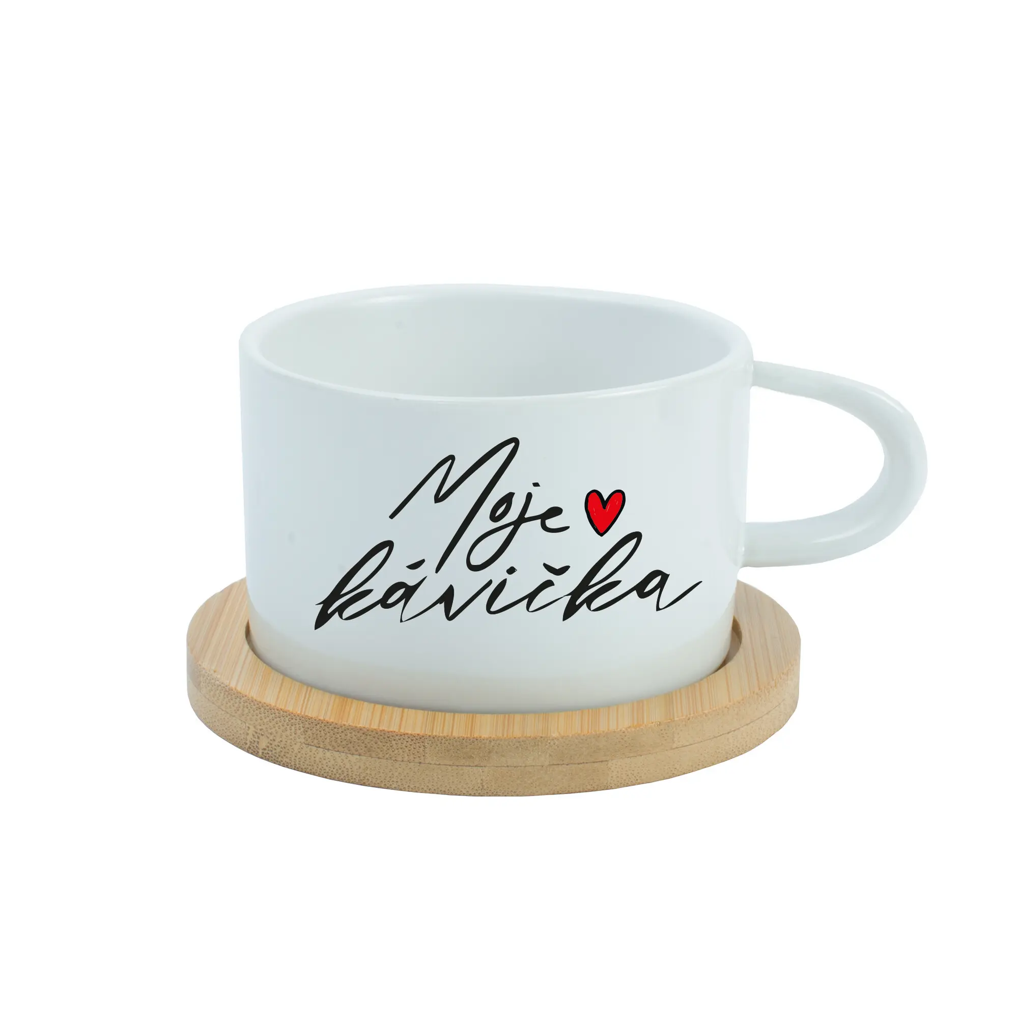 MOJE KÁVIČKA - bílý hrníček makronka 200 ml