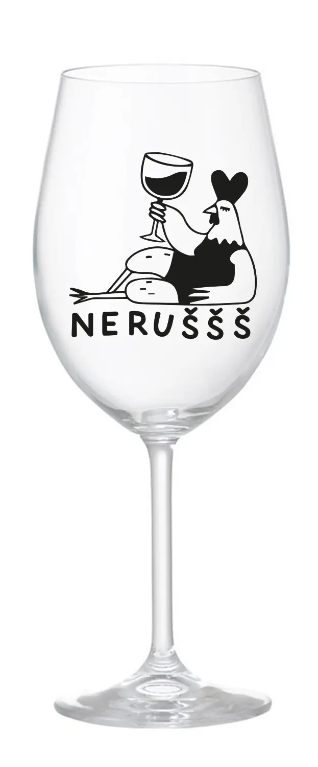 NERUŠŠŠ - čirá sklenice na víno 350 ml