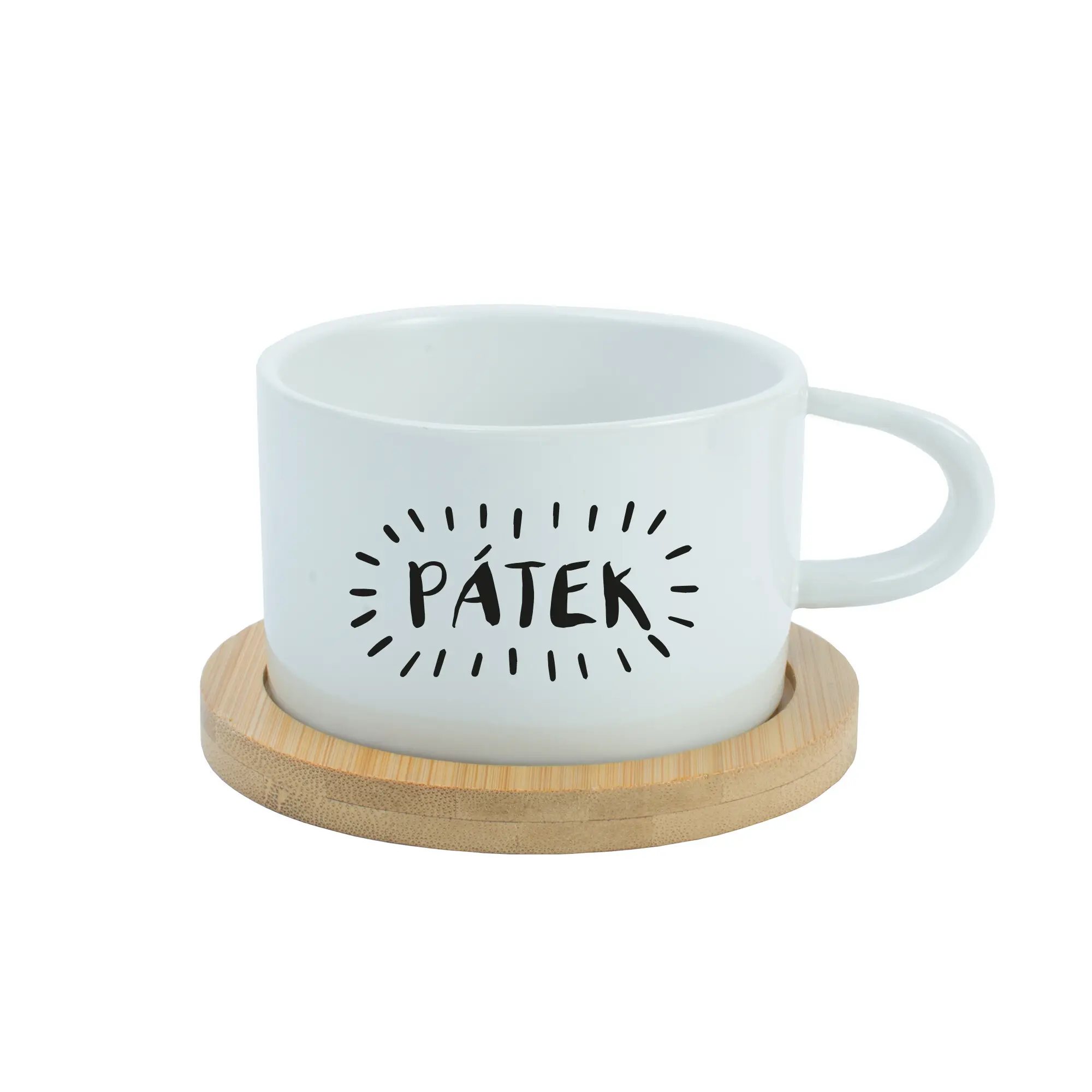 PÁTEK - bílý hrníček makronka 200 ml
