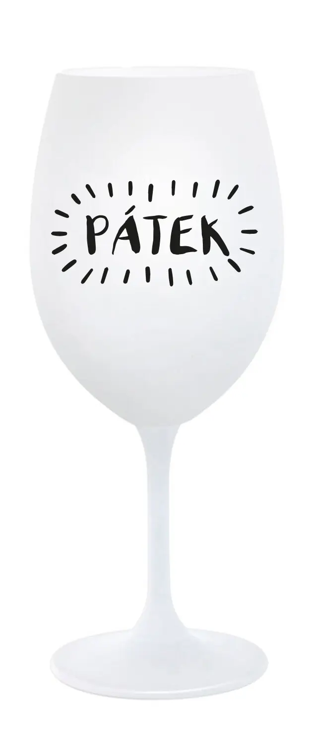 PÁTEK - bílá sklenice na víno 350 ml