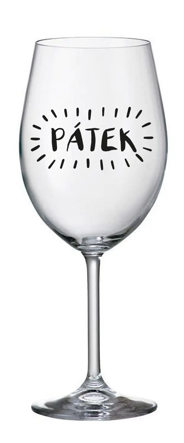 PÁTEK - čirá sklenice na víno 350 ml
