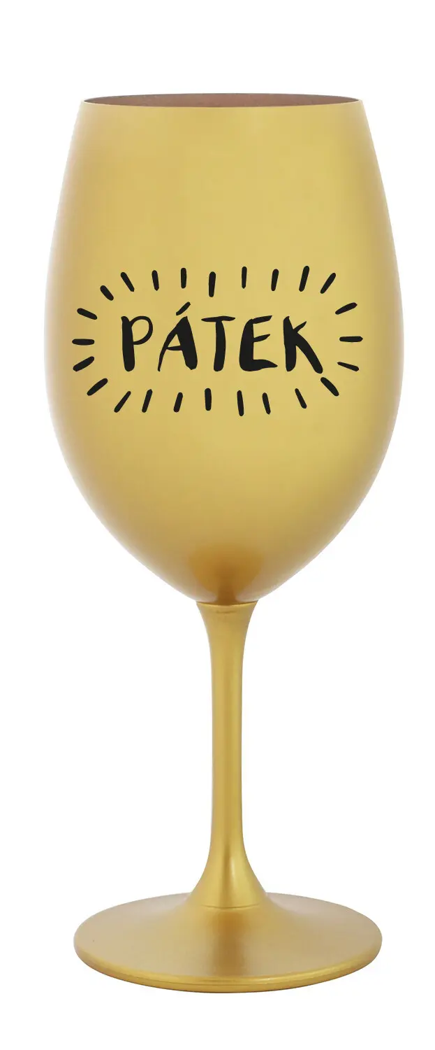 PÁTEK - zlatá sklenice na víno 350 ml